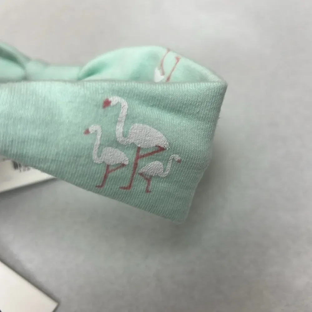 Janie and Jack 100031366 mint flamingo print Headband NWT One Size